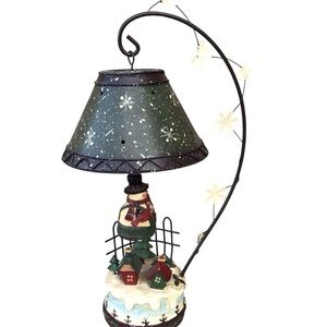 Christmas Snowman TeaLight Lampshade Country Decor 12”H